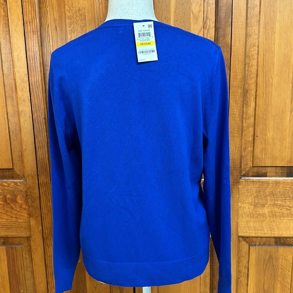 Charter Club Women's Blue Crew Neck Sweater - Picture 4 of 8